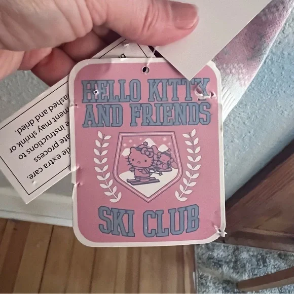 Hello Kitty Pink and White Crew Neck Sweater - Picture 6 of 7